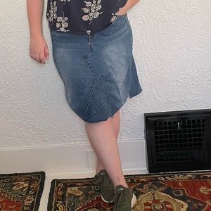 denim diy patchwork skirt Nine West